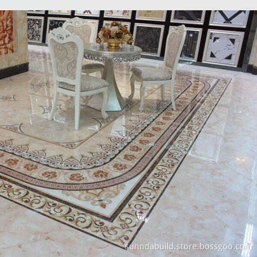 2016 popular magnificent hall decorative flower marble floor tile
